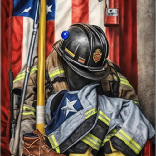 KTHOFCY 5D DIY Diamond Painting Kits for Adults Beginner, American Flag Firefighter's Gear Full Drill Embroidery Cross Stitch Crystal Rhinestone Paintings Pictures Arts Wall Decor 30x40cm/12x16inch