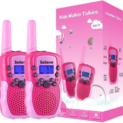 1 Selieve Toys for 3-12 Year Old Girls Boys, Walkie Talkies for Kids 22 Channels 2 Way Radio Toy with Backlit LCD Flashlight, 3 Miles Range for Outside, Camping, Hiking