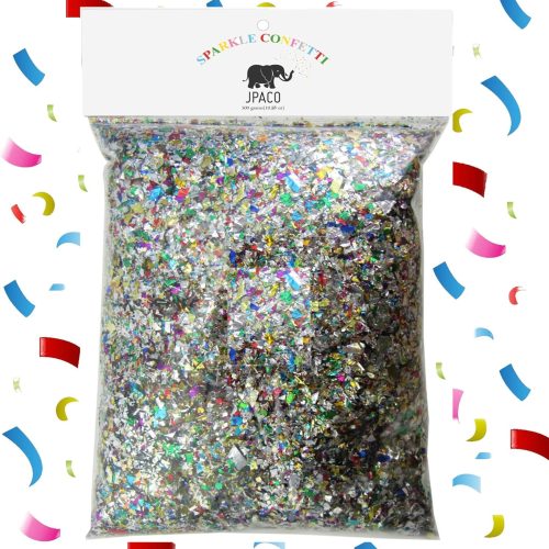 Jumbo Mylar Rainbow Foil Confetti - Glittering Metallic Confetti for New Year's, Surprises, Birthdays, Photoshoots, Engagements, and Weddings (300 Grams) by JPACO