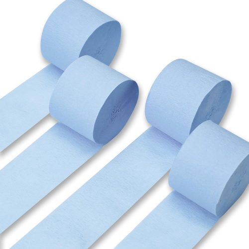 1 Light Blue Crepe Paper Streamers 4pcs 328ft Pack of Slate Blue Beige White Green Crepe Paper Streamers for Birthday Gender Reveal Baby Shower Mermaid Under The Sea Party Decorations