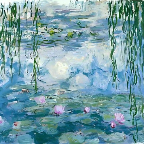 Diamond Painting Kits Monet's Water Lilies, 5D DIY Full Drill Diamond Art Gift for Adults, Home Decoration (40x50cm/16x20inches)