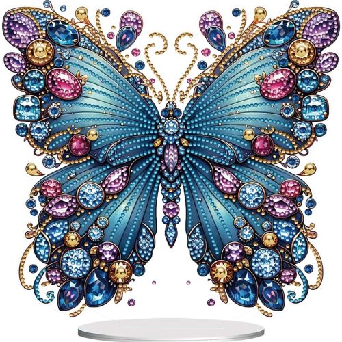 DIY Diamond Art Painting Kit for Adults 3D Butterfly, 9.1 x 9.5 inches, Tabletop Special Gem Crystal Acrylic Art Painting Kit Ornament, Box Package (Butterfly-1)
