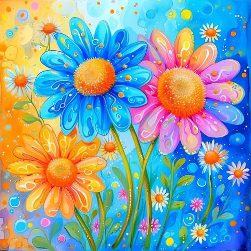Flower Diamond Painting Kits for Adults, 5D DIY Diamond Art Kits for Beginners, Full Drill Diamond Painting Kits for Home Wall Decor, 12x12 Inch