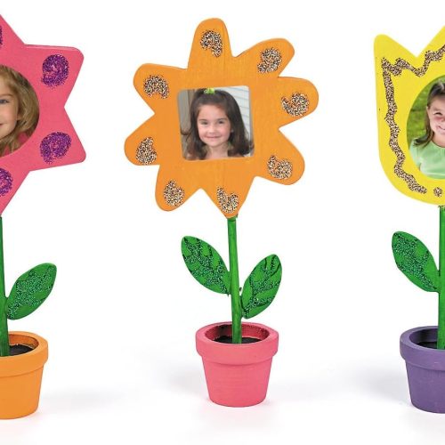 6 1/2" - 7" DIY Paintable Wood Flower Photo Holders - 12 Pieces - Great For Mother's Day, Spring, Easter, Classroom and At Home Crafts
