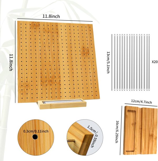 11.8" Blocking Board with 20 Steel Pins, Handcrafted Knitting Blocking Mat for Knitting and Granny Squares, Crochet Gifts for Crocheters