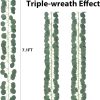 Eucalyptus Garland for Table - 6PCS Faux Greenery Garland Green Garlands for Decoration Centerpiece Table Decorations Home Mantle Balcony Classroom Leaves Wall Wedding Room Decor 7.1FT
