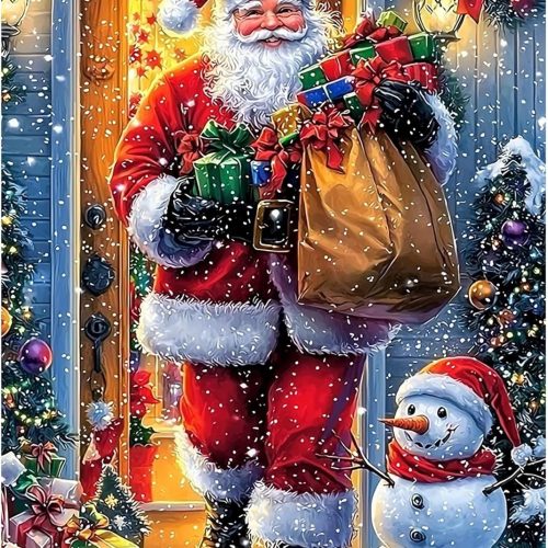 1 Santa Claus Diamond Painting Kits for Adults, Christmas 5D Diamond Art Kits for Adults Beginners, DIY Full Drill Gem Art Diamonds Painting Pictures Crafts Kit for Home Wall Decor 12x16inch