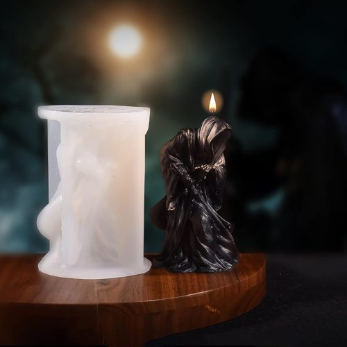 1 4 Inch Shadow Man Candle Skull Head Resin Mold - Resin Casting Silicone Molds for Home Decor & Candle Making Wave Spiral Mold