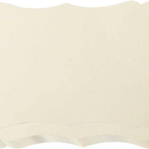 1 50 Pack Blank Kraft Cards Cardstock Thick Paper Brown Greeting Cards for DIY Gift Card Menus, Baby Shower and Wedding Invitations (Cream, 5x7IN)