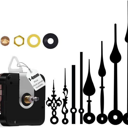 1 Large Wall Clock 12888 Movement Replacement, I Shaft High Torque Clock Parts, Quartz Clock Mechanism Battery Operated, Giant Wall Clock Motor Repair DIY(DW-12888-I, with 4 Packs Clock Hands)