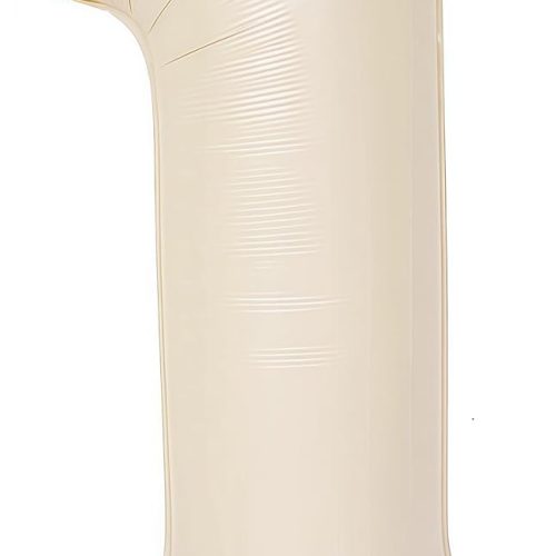 1 40 Inch Beige Number 1 Balloon for 1st Birthday Decoration, Large Self Inflating Cream Foil Number Balloons 0-9 for Boys Girls, White Sand 1 Helium Balloons for Women Men Party Anniversary Supplies