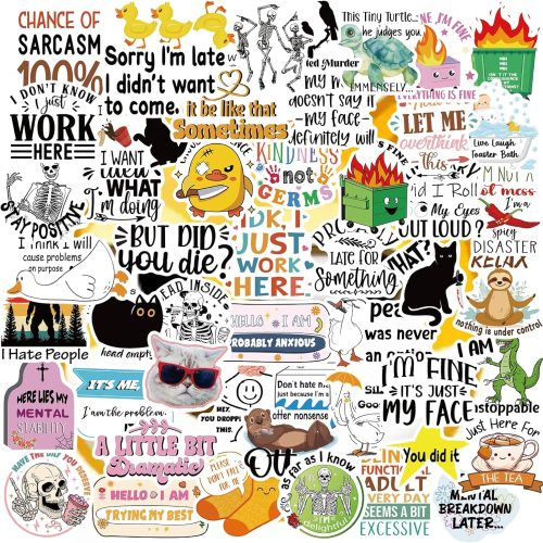 Funny Sarcastic Stickers for Adults - 200 Pcs Funny Water Bottle Stickers for Teens, Humor Cool Vinyl Waterproof Scrapbook Decals for Laptop Tumblers Phone Journaling