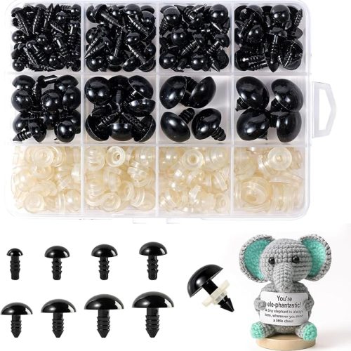 1 6-18 mm, 8 Sizes Safety Eyes for Crocheting, Crochet Eyes for amigurumi, Stuffed Animal Doll Eyes for DIY Crafts