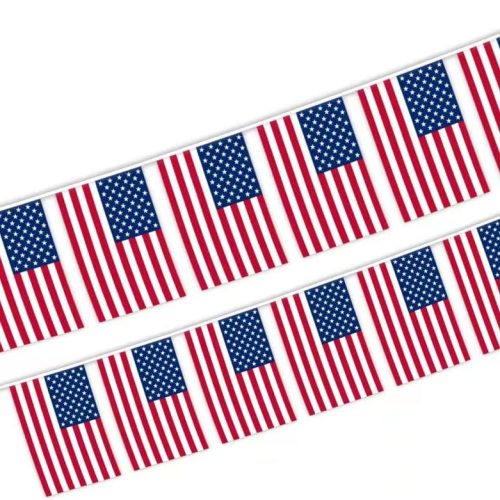 USA Flags America US Small String Pennant Banner Hanging Flags Decorations