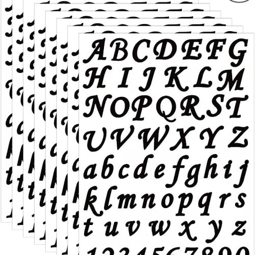 1 Spakon 8 Letter Stickers Sheets Vinyl Self Adhesive Alphabet Stickers DIY Crafts Letters Numbers Decals for Mailbox Signs Window Door Cars Trucks Home Business Address Number(1 Inch,Black)
