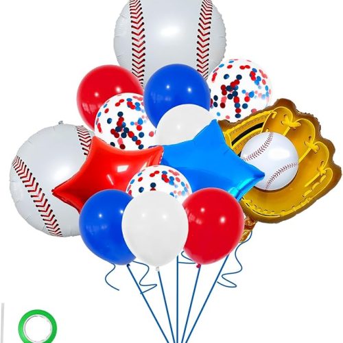 1 6Pcs Football Party Supplies Kit 3Pcs 26inch Football Balloons & 3Pcs 18inch Field for Birthday Celebrations, Football Party Decorations & Sports-Themed Decor