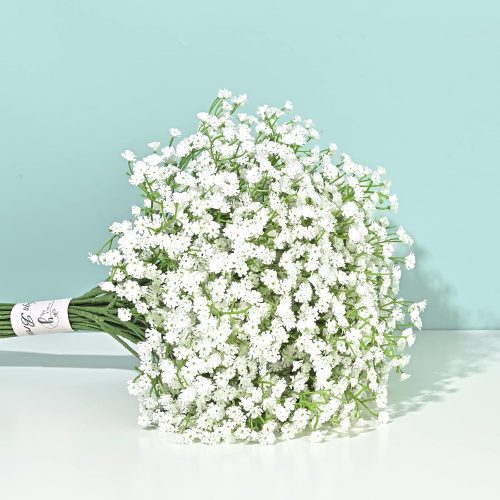 Babys Breath Artificial Flowers, 6Pcs Fake White Babys Breath Flowers Artificial Bulk, Real Touch Faux Babies Breath Gypsophila Bouquet for Wedding Floral Arrangement Party Decor
