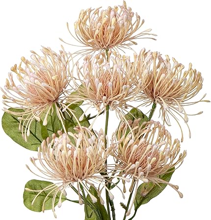 33" Pink Artificial Mums Flowers Sping Summer Chrysanthemum Flowers 2Pcs Fake Spider Mum Flower Arrangement Faux Pincushion Flower with 3 Heads Long Stem Bouquet Home Decor