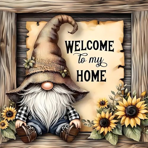 1 Gnome Diamond Art Kits for Adults,Sunflower 5D Diamond Painting Kits for Beginners,Round Full Drill Diamond Dots Paintings,Diamonds Pictures Gem Art for adults Crafts Home Decor 13.78X13.78 in