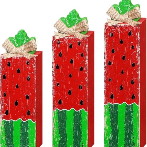 3 Pcs Black History Month Table Decor African Tiered Tray Decor Red Yellow and Green Block Sign Rustic Farmhouse Wooden Tabletop Centerpieces for Home Office Kitchen Shelf Decorations