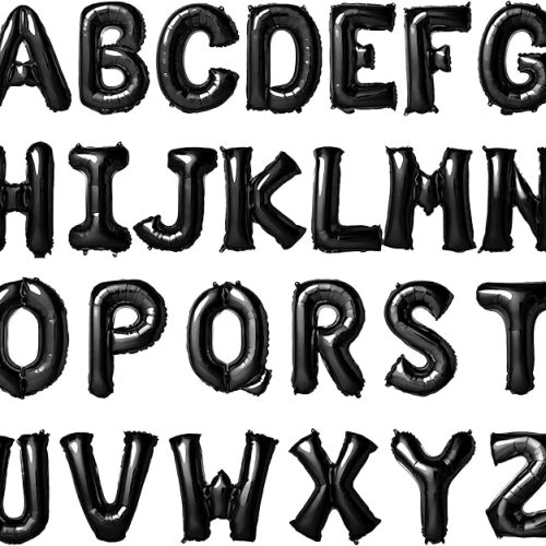 16 Inch Black Letter Balloons Mylar Foil Alphabet Letter A-Z Balloons Set for Wedding Birthday Party Decoration Banner 26pcs (black)