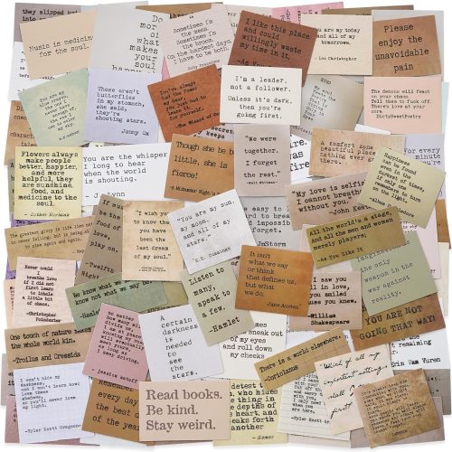 1 120 Pieces Non-repetitive Retro Typewriter Style Motivational Quote Stickers, Inspirational Vintage Journaling Stickers, Famous Words Scrapbook Sticker for Planner Bullet Junk Journal Laptop