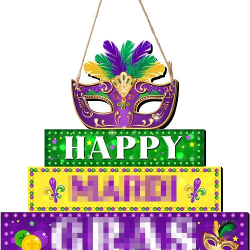 1 Hispanic Carnival Decorations-Happy Hispanic Carnival Sign Front Door Decor Hispanic Carnival Wall Hanging Decor 2026 New Orleans Street Signs Carnival Party Festival Ornaments