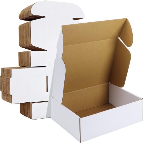 1 12x9x4 inches Shipping Boxes Set of 20, White Corrugated Cardboard Box Literature Mailer