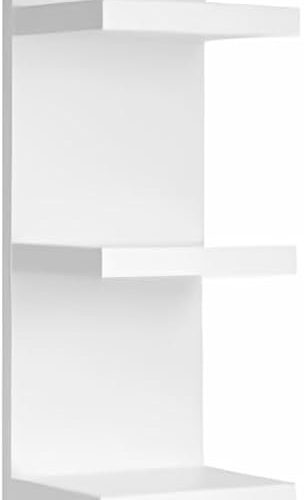 Versatile 7 Tier Wall Shelf Unit,White Lack Wall Shelf,Display Floating Shelf with LED Remote Control Light