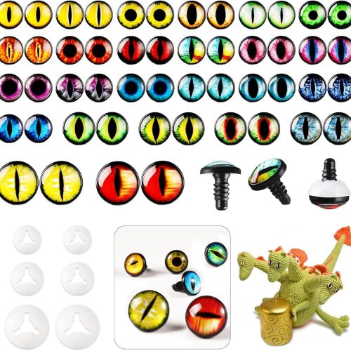 50pcs 16/18/24mm Safety Eyes for Amigurumi with Washer Dragon Safety Eyes Crochet Doll Safety Eyes for Stuffed Animals Eyes for Clay Doll Making Toy Craft Crochet Toy
