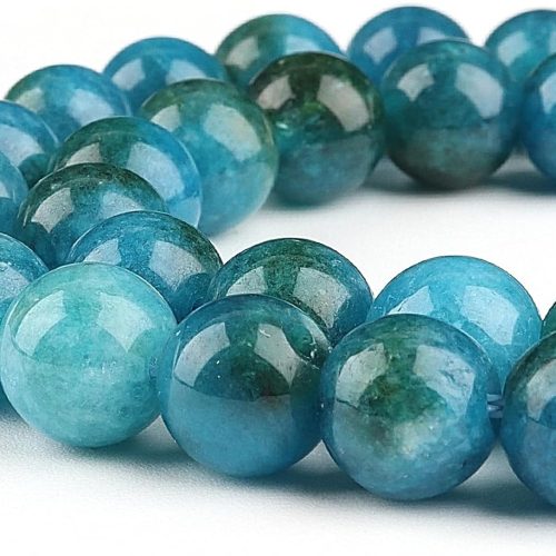 Natural Stone Beads Gemstone Beads for Jewelry Making - Crystal Beads for Bracelets, 8mm Beads Round Loose Beads(44-47pcs, 8mm, Blue Ppatite Jade)