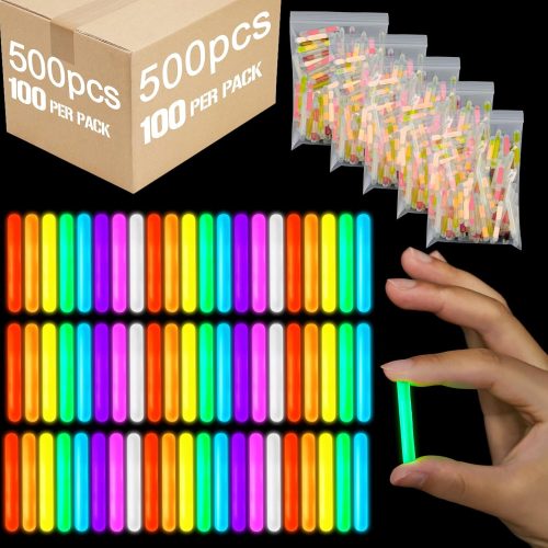 500 Pcs Fishing Glow Sticks Bulk for Bobbers Mini Glow Stick Rod Tip for Fishing Poles Small Glow Sticks for Night Fish Easter Eggs Easter Basket Stuffer(1.5 Inch,Multicolor)