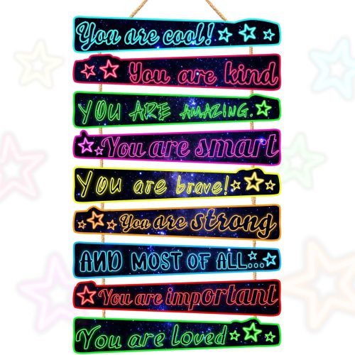 9PCS Gaming Wall Decor Game Room Wood Art Sign for Boys Room Decoration You Are Quotes Sign Neon Inspirational Wall Sign Gamer Hanging Plaque for Kids Gift Bedroom Playroom Teen Boy Gifts Wall Decor