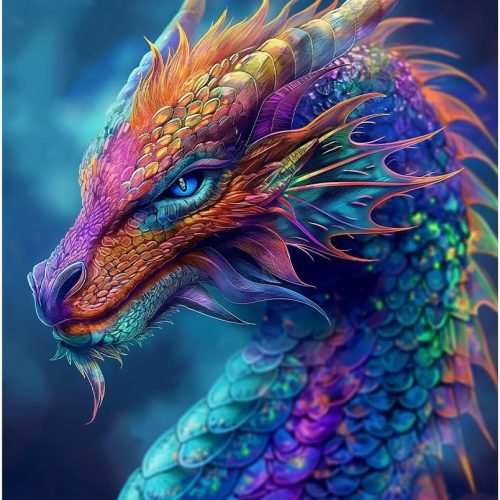 Paint by Numbers Kits for Adults Colorful Dragon Paint by Number for Adults Beginner Animal Drawing Paintwork with 3 Paintbrushes Acrylic Canvas Painting 16x20 Inch