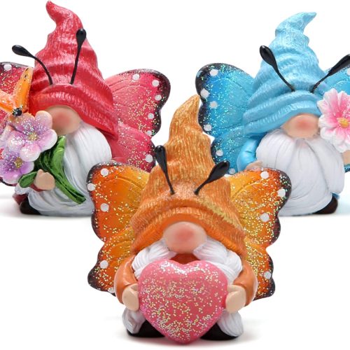Spring Butterfly Gnomes Decorations Indoor Home Decor Scandinavian Tomte Elf Decor Gifts 3pcs Summer Resin Butterfly Elf Dwarf Kitchen Tiered Tray Decor