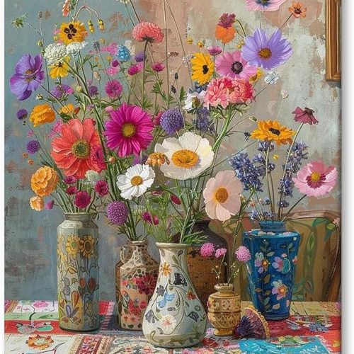 Square Drill Diamond Painting Flower- 5D Full Square Diamond Art Kits for Adults with Tools, Stunning No-Gap Design, Easy to Apply and Frame, Home Wall Decor, Gift Idea(12X16 Inch)