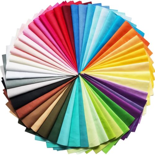 100 Pcs Quilting Fabric Bundles 4" x 4" (10cm×10cm) Solid Colors Pure Cotton, Precut Squares Sewing Quilting Patchwork Scraps for DIY Crafting