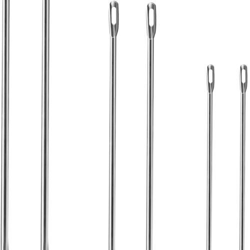 Meat Trussing Needles, Roasting Trussing Needles for Lacing Roast Turkey, Chicken, Pork Skin, Whole Hog, Lamb, and Rotisserie Pig; Two of Each Size 4.9/5.7/7inch, 6pcs in All