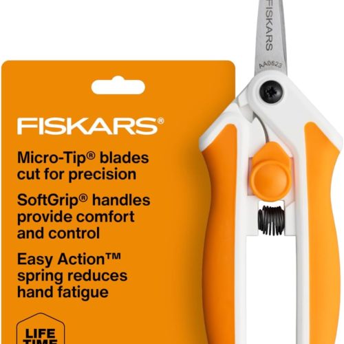 Micro-Tip Spring Assisted Scissors, Precision Cutting Stainless Steel Blades, Comfort Handle, Cut Details in Fabric, Sewing Scissors and Arts and Crafts Tools