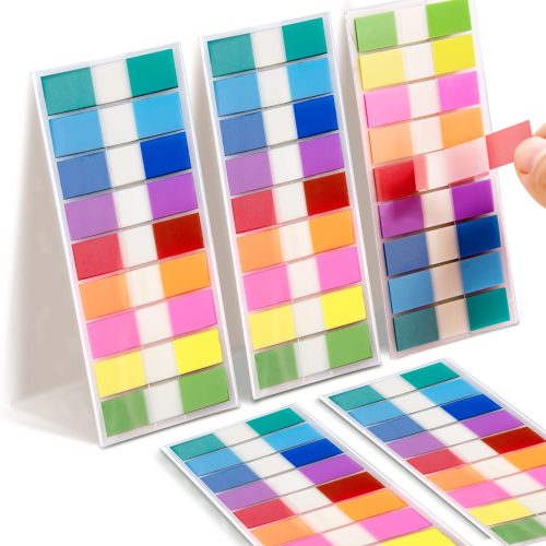 Writable Sticky Tabs, 900 Pcs Transparent Sticky Page Marker Tabs for Document Organization, Teacher Supplies, Study Aids, Office Supplies, Colorful Tabs