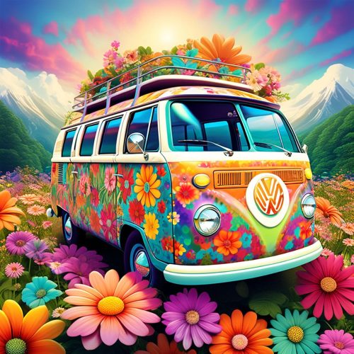 Flowers Bus Diamond Painting Kits for Adults-Flowers Bus Diamond Art Kits for Adults,5D Diamond Painting Bus,DIY Full Drill Diamond Painting Flower Gem Art and Crafts Kits 12x12inch