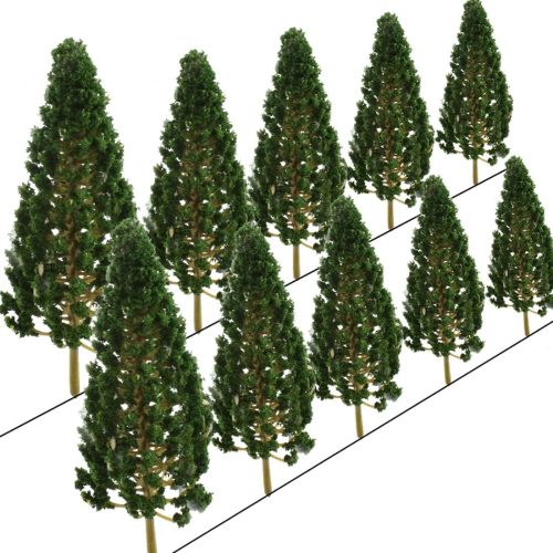 Garden Landscape Model Dark Green Pine Tree 5 Inch(130 MM) Model Scene Accessory for Making Architecture Sand Table and Station Platform Model, 10 PCS
