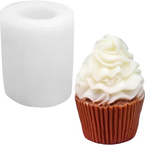 1 Cupcake Shape Soap Mold Ice Cream Shape Silicone Mold Resin Candle Mould Ice-Cream Cone Candles Molds Cupcake Swirl 3D Silicone Soap Mould for DIY Dessert Candle Wax Resin Clay Craft