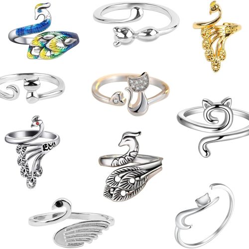 1 10 Pack Knitting Crochet Loop Ring, Crochet Accessories Crochet Stuff Adjustable Crochet Ring Finger Yarn Guide Knitting Tension Rings for Crocheting, Knitting Thimbles for Crochet- Multicolor