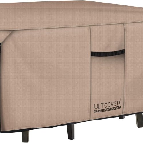 1 Square Patio Heavy Duty Table Cover - 600D Tough Canvas Waterproof Outdoor Dining Table and Chairs General Purpose Furniture Cover Size 86 inch
