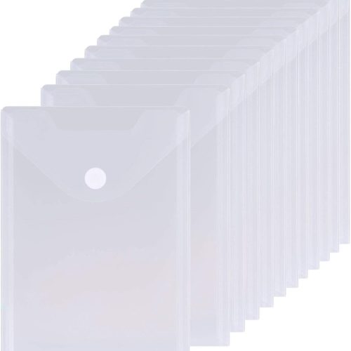 1 12 Pack Large Clear Die & Stamp Storage Bag Transparent Plastic Folders for Cutting Dies Stencil Embossing Crafts for DIY Scrapbooking Paper Card Craft Organizer Holder