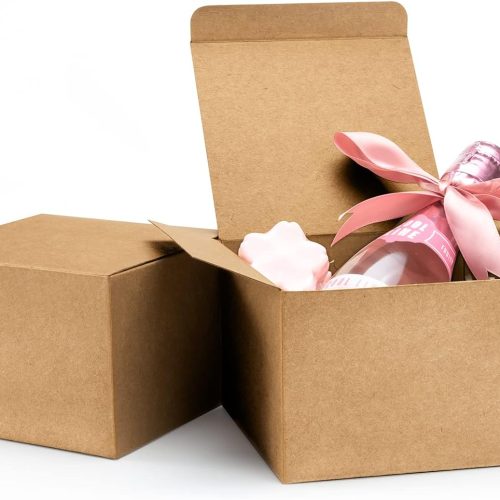 1 5x5x3.5 Brown Gift Boxes, 20 PCS Gift Boxes with Lids for Presents, Small Bridesmaid Box for Gifts, Wedding, Crafting, Recyclable, Easy Assemble Cardboard Boxes