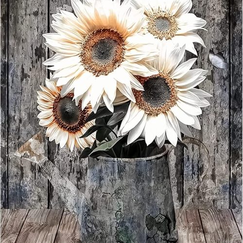 Diamond Painting Kits for Adults Kids, Sunflowers 5D DIY Diamond Art 5D Full Round Drill Gem Pictures Arts, Crystal Rhinestone Arts and Crafts for Gift Home Wall Decor 12x16in ﻿