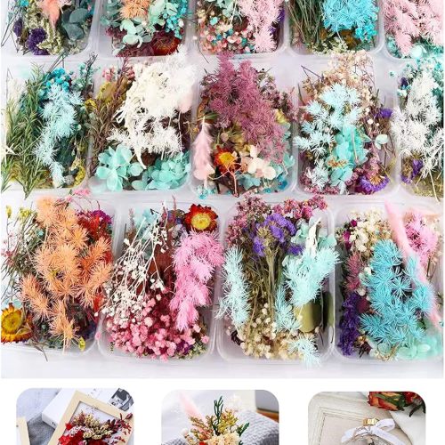 1 3 Packs Real Natural Dried Flowers for Making Mobile Phone Case Candle Handmade Crafts Epoxy Resin Pendant Necklace Jewelry DIY Accessories,Mixed Multi-Color Dried Flowers(Random Shipping 3 Packs)