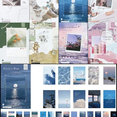 1 440pcs Washi Stickers Set, BetterJonny 8 Styles Scrapbooking Aesthetic Stickers Vintage Artistic for Journaling Scrapbooking